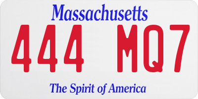 MA license plate 444MQ7