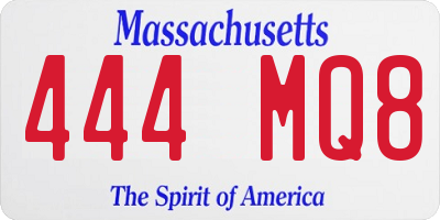 MA license plate 444MQ8