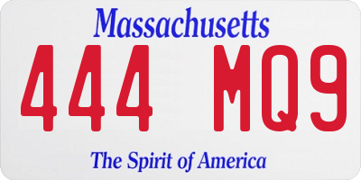 MA license plate 444MQ9