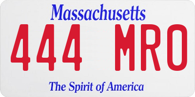 MA license plate 444MR0
