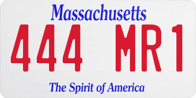 MA license plate 444MR1