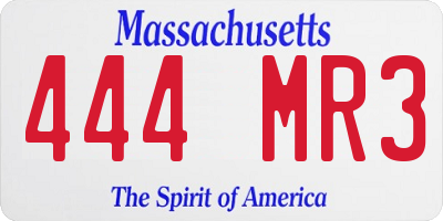 MA license plate 444MR3