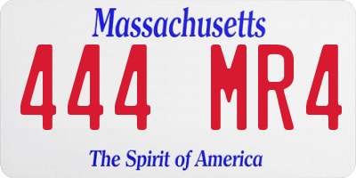 MA license plate 444MR4