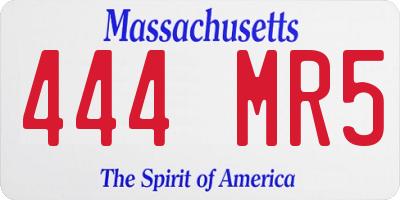 MA license plate 444MR5