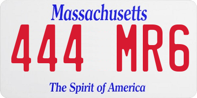 MA license plate 444MR6