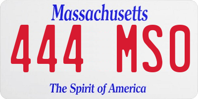 MA license plate 444MS0