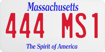 MA license plate 444MS1