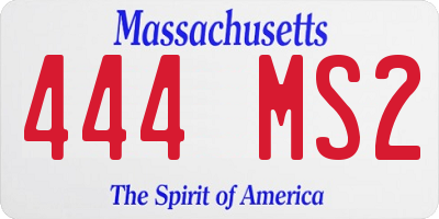 MA license plate 444MS2