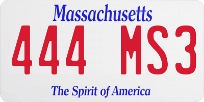 MA license plate 444MS3