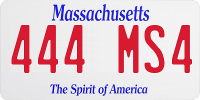MA license plate 444MS4
