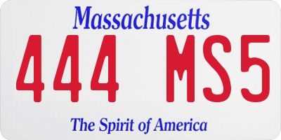 MA license plate 444MS5