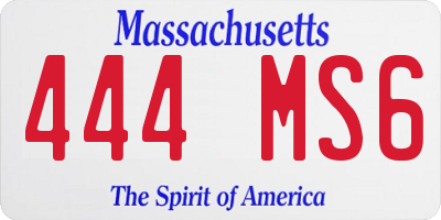 MA license plate 444MS6