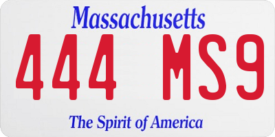 MA license plate 444MS9