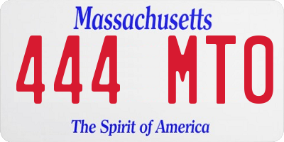 MA license plate 444MT0