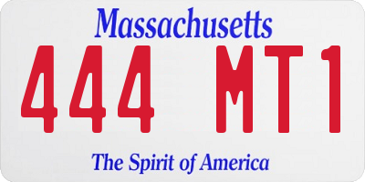 MA license plate 444MT1
