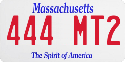 MA license plate 444MT2