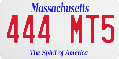 MA license plate 444MT5
