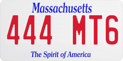MA license plate 444MT6