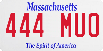 MA license plate 444MU0
