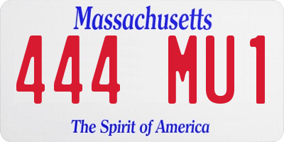 MA license plate 444MU1