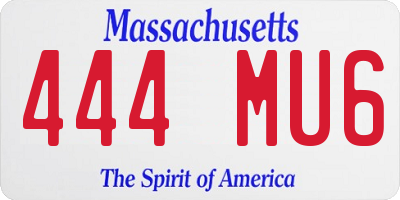 MA license plate 444MU6