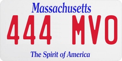 MA license plate 444MV0