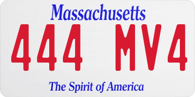 MA license plate 444MV4