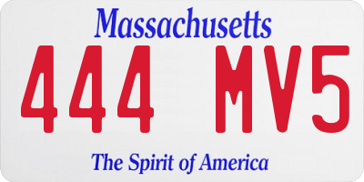 MA license plate 444MV5