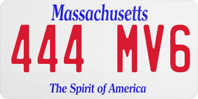 MA license plate 444MV6