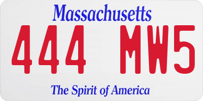 MA license plate 444MW5