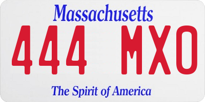 MA license plate 444MX0