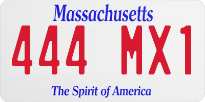 MA license plate 444MX1