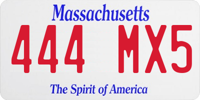 MA license plate 444MX5