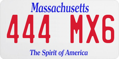 MA license plate 444MX6