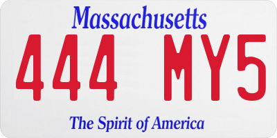 MA license plate 444MY5