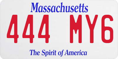 MA license plate 444MY6