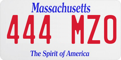 MA license plate 444MZ0