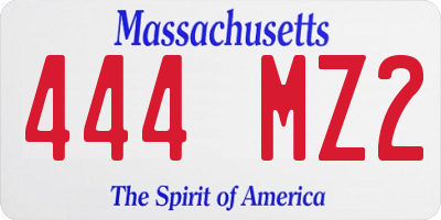 MA license plate 444MZ2