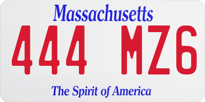 MA license plate 444MZ6