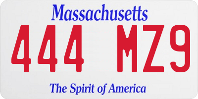 MA license plate 444MZ9