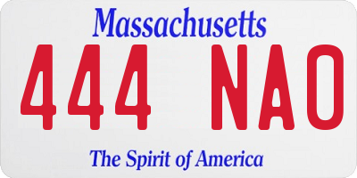 MA license plate 444NA0