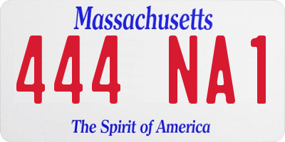MA license plate 444NA1