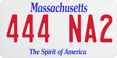 MA license plate 444NA2