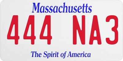 MA license plate 444NA3