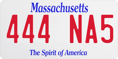 MA license plate 444NA5