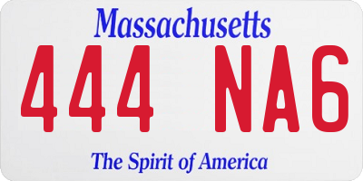 MA license plate 444NA6