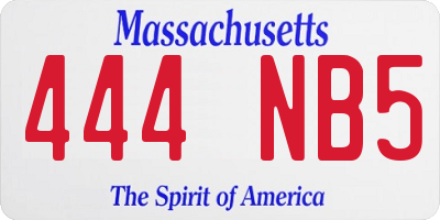 MA license plate 444NB5