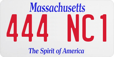 MA license plate 444NC1