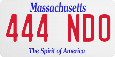 MA license plate 444ND0