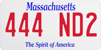 MA license plate 444ND2